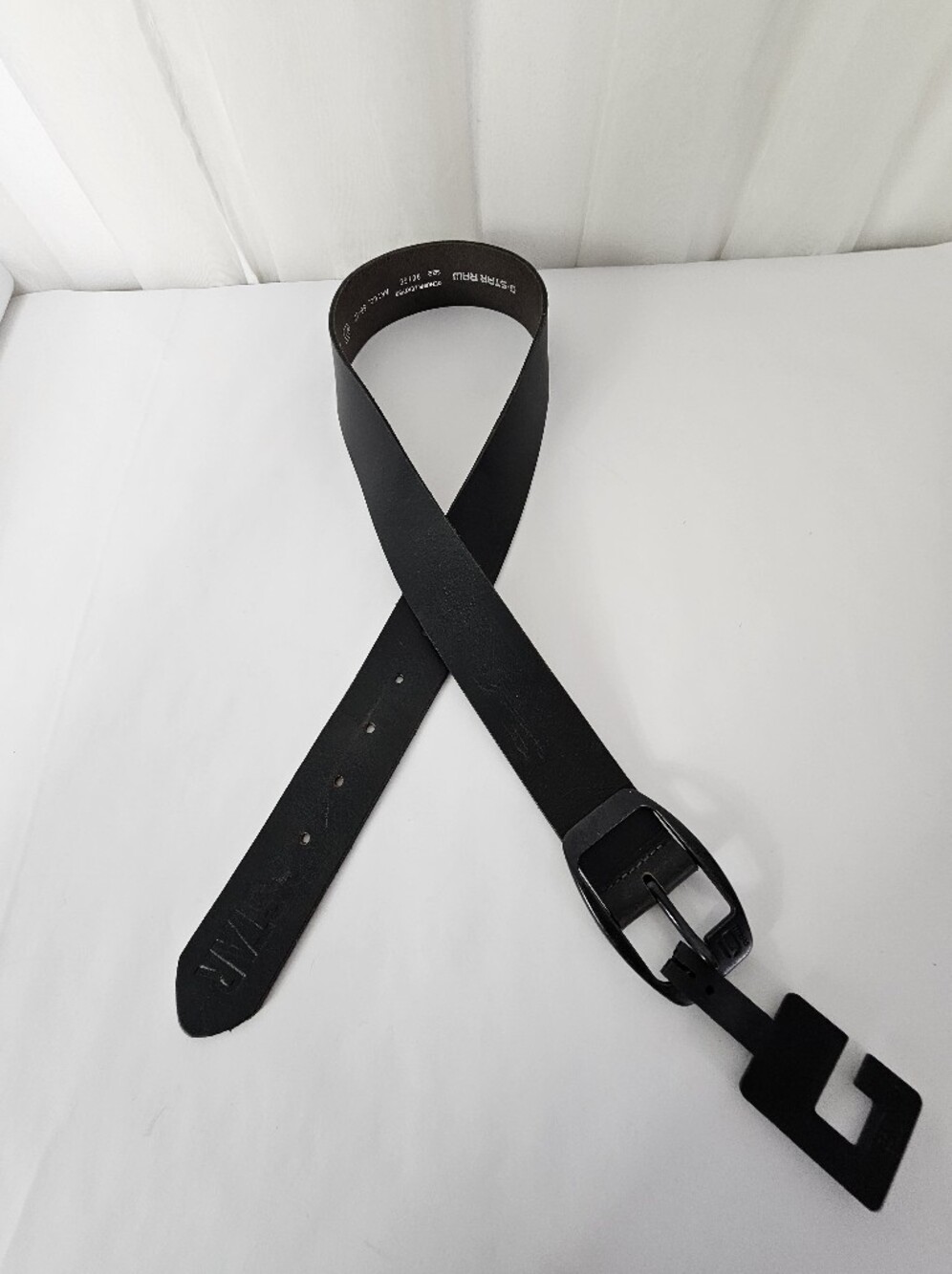 G-Star RAW Black Genuine Leather Belt with Matte Black Buckle Size 36